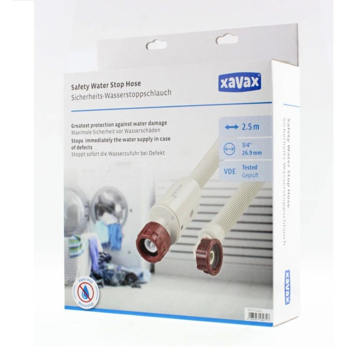 Tuyau XAVAX Anti fuite Lave linge/vaisselle 2.5M