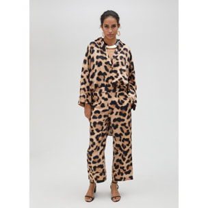 Pantaloni stampa animalier palazzo
