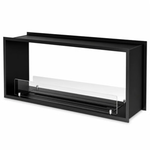 Venere 120 - Camino a Bioetanolo da Incasso Bifacciale 120x50x30 cm con Bruciatore 3lt in Acciaio
