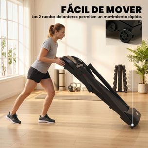 Cinta de Correr para Casa, 1-12 KM/H 1,5HP, Andar Caminadora Eléctrica con 12 Programas Preestablecidos, Ruedas, Pantalla LED, Soporte para Móvil, 2 Portavasos para Gimnasio en Hogar y Oficina
