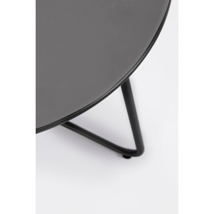 Tavolino rotondo AUSTIN in acciaio antracite
