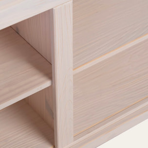 Meuble tv Tarifa -bois massif d'araucaria-couleur baishi 160 x 55 x 40 cm