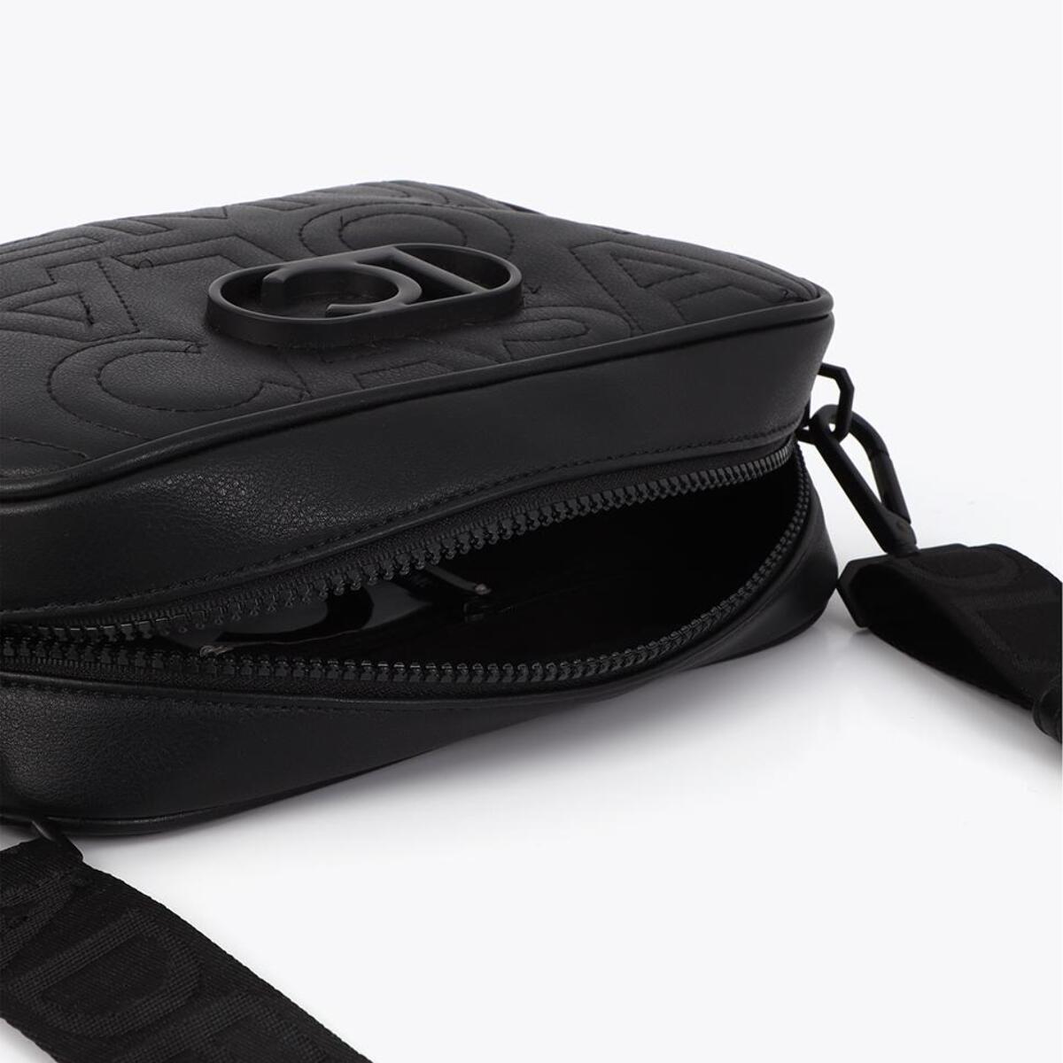 borsa a tracolla trapuntata nera