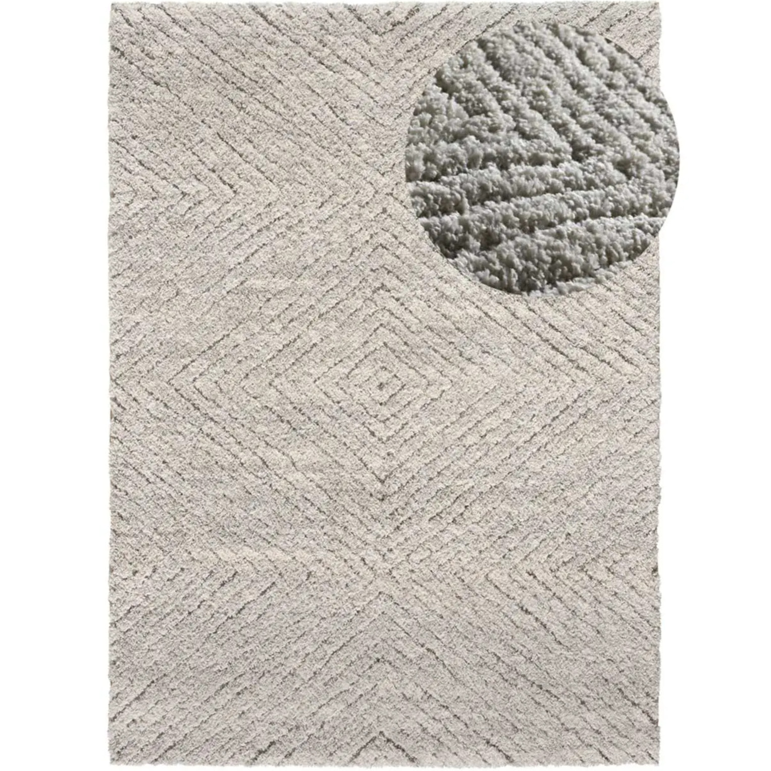 ATESA Alfombra shaggy suave estilo escandinavo plata, varias medidas disponibles