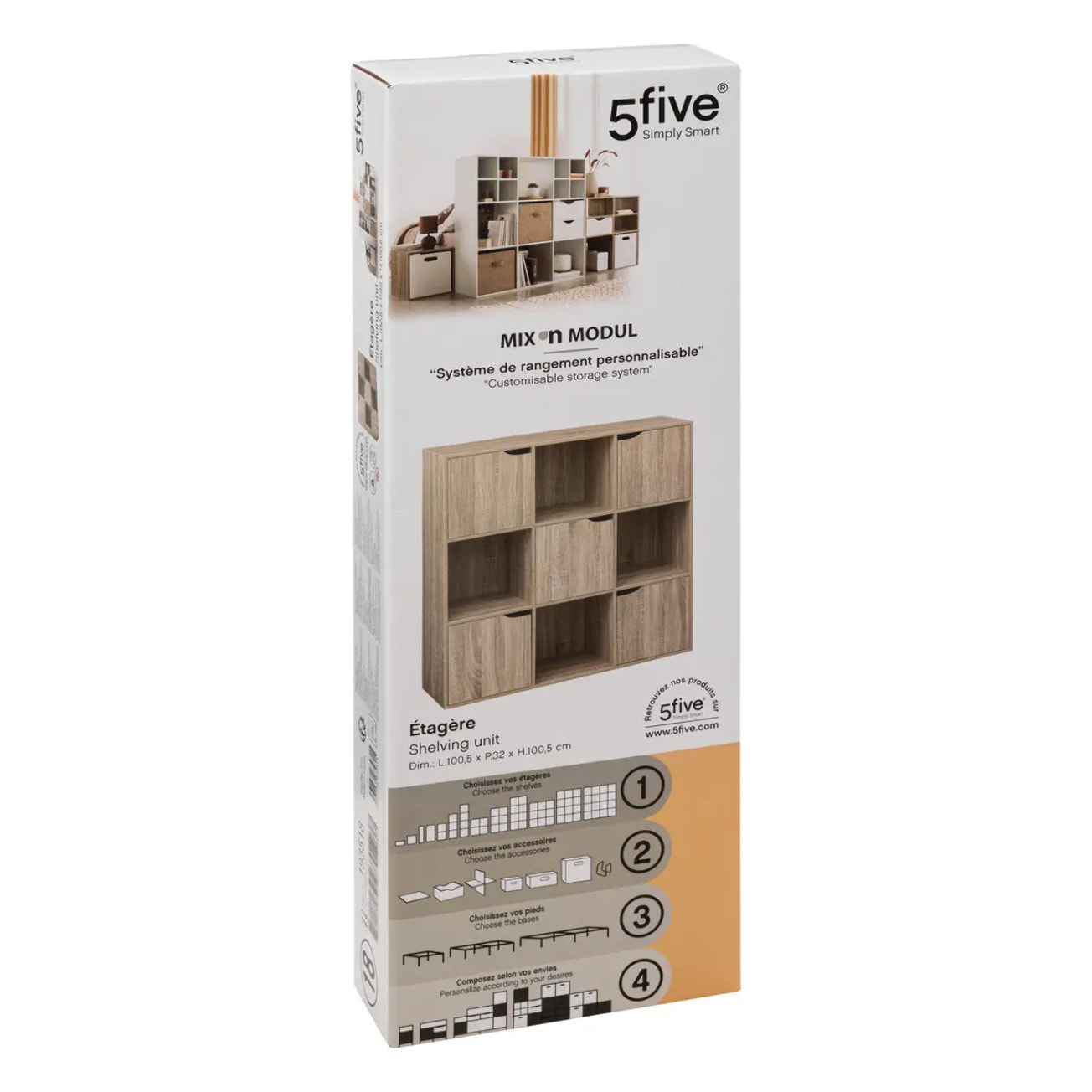 Etagère "Mix 'N Modul" 9 cases naturel