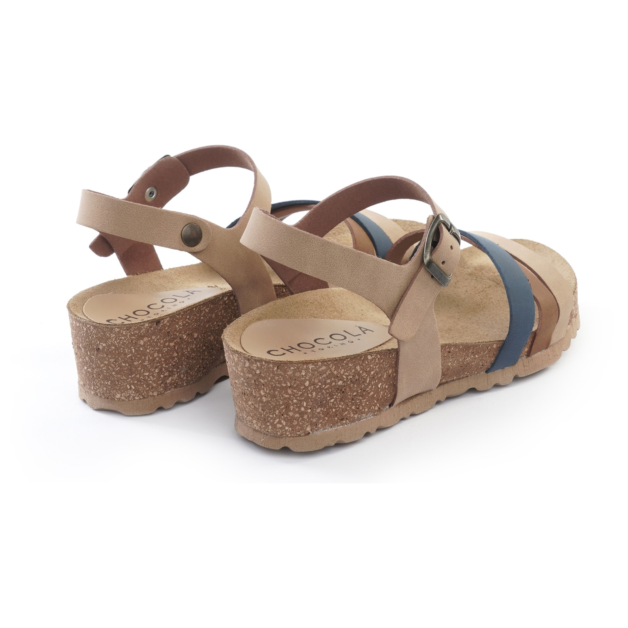 SANDALO BIO ZEPPA FASCE INCROCIATE BLU