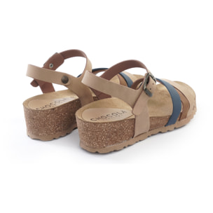 SANDALO BIO ZEPPA FASCE INCROCIATE BLU