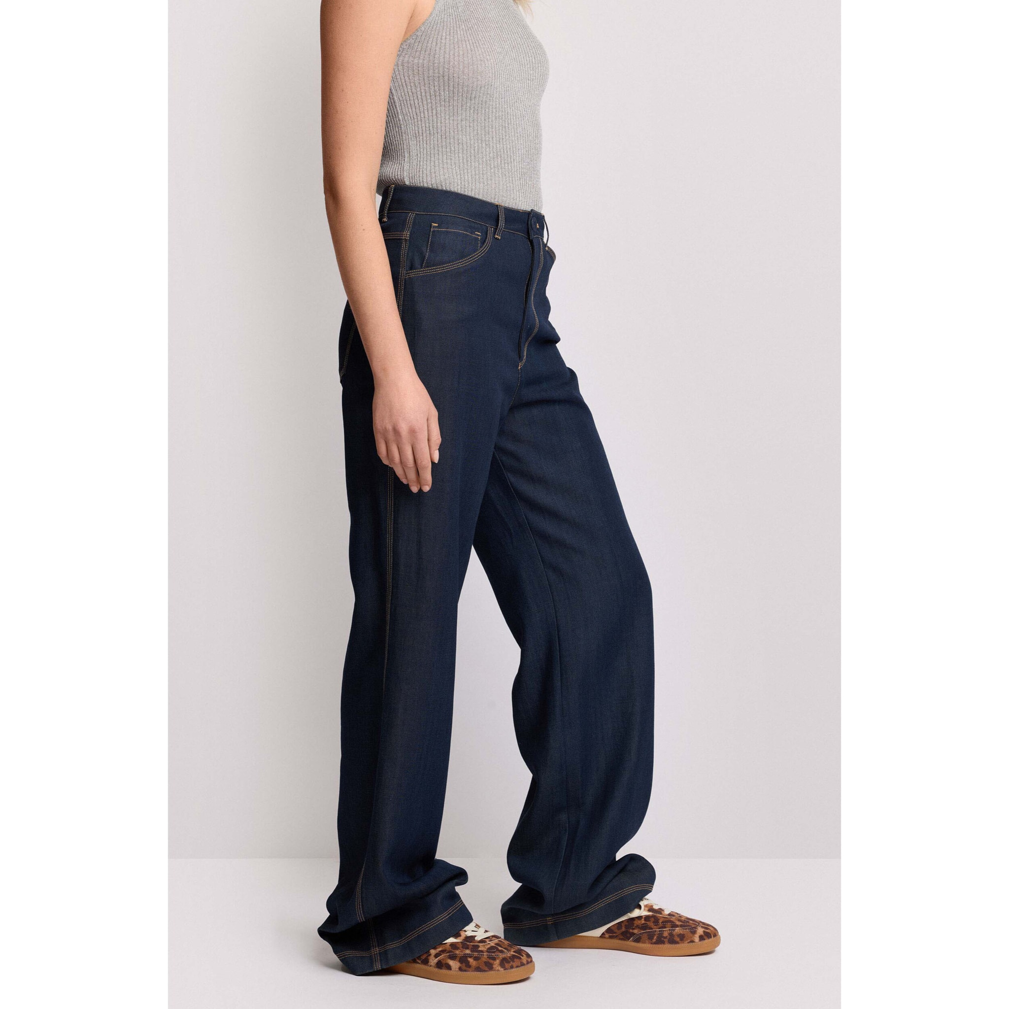 Kocca - Pantaloni jeans wide leg Donna, Tinta unita