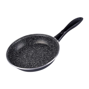 Magefesa K2 GRANSASSO sartén 24, acero esmaltado vitrificado, en gris, inducción y lavavajillas acompañada de tapa de cristal con silicona, apta para