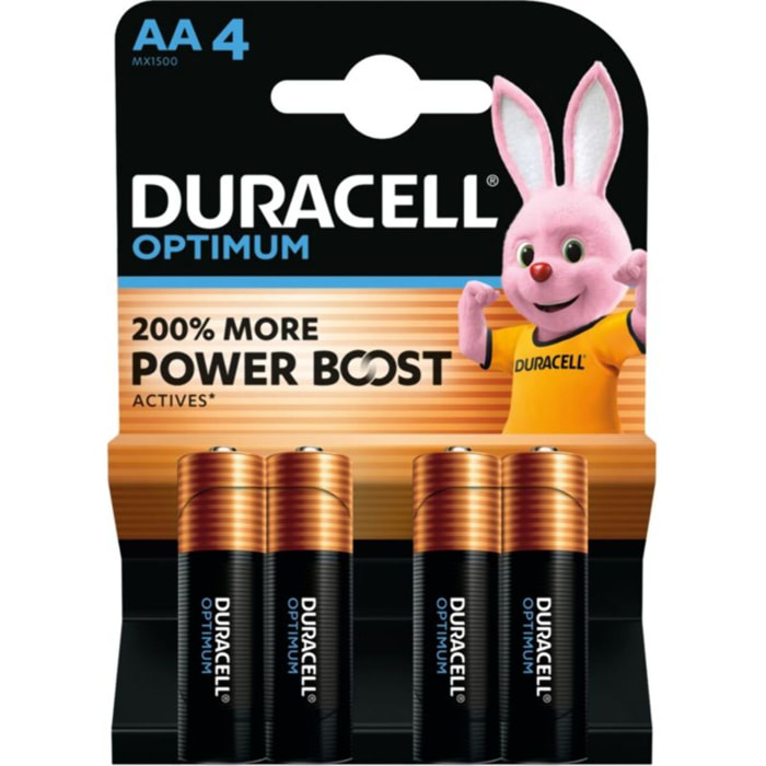 Pile DURACELL LR06 AA Lot 4 piles OPTIMUM
