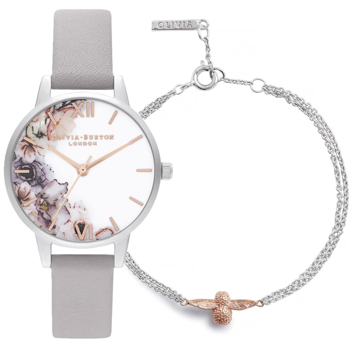 Reloj Olivia Burton OBGSET45 Mujer Analogico Cuarzo con Correa de Cuero