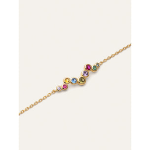 Pulsera Rainbow Bubbles Baño Oro