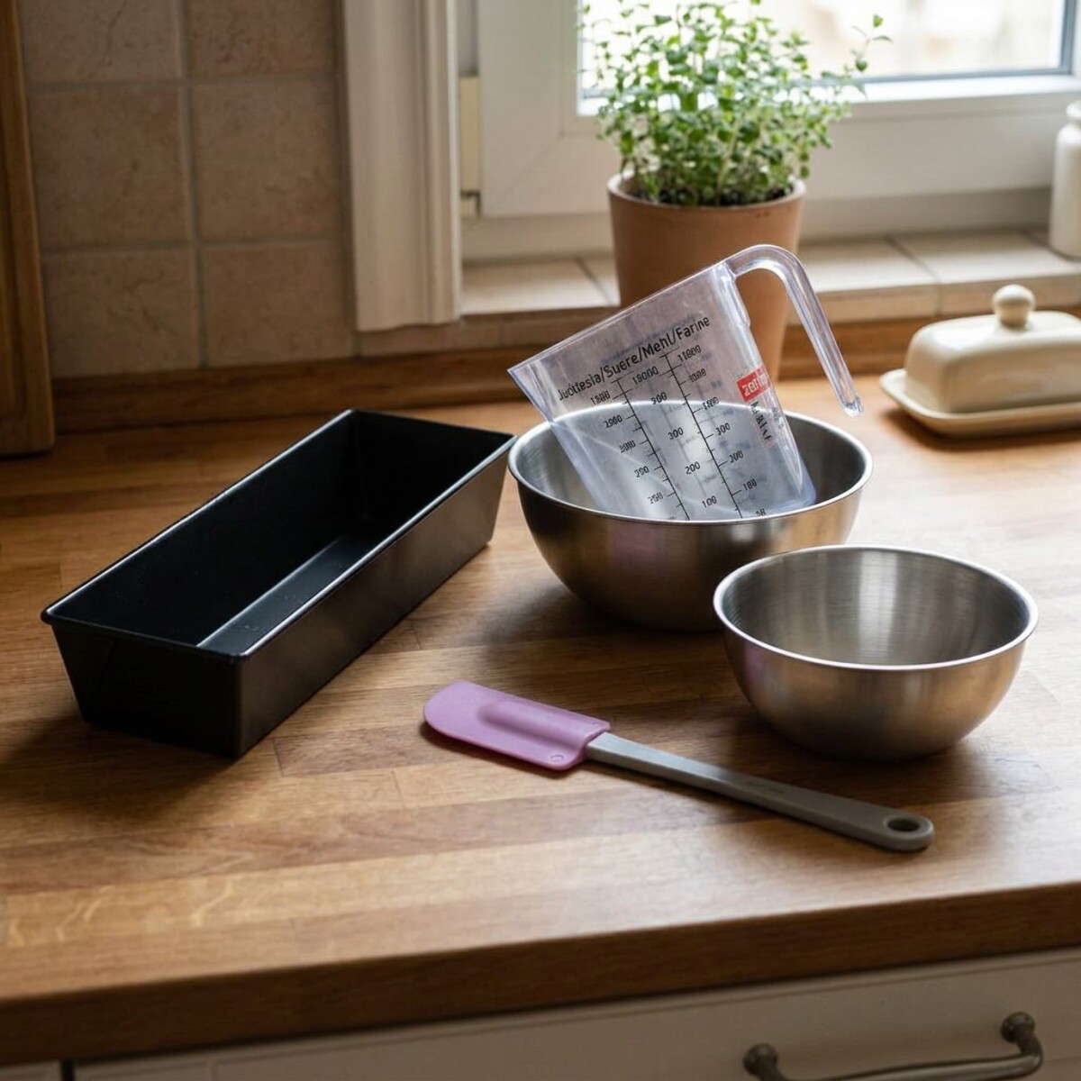 Set de 5 ustensiles de pâtisserie moule à gâteaux 2 bols spatule pâtisserie verre doseur Black mettallic Black mettallic Zenker  Black mettallic