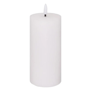 Bougie ronde LED Molia 7x18cm blanc