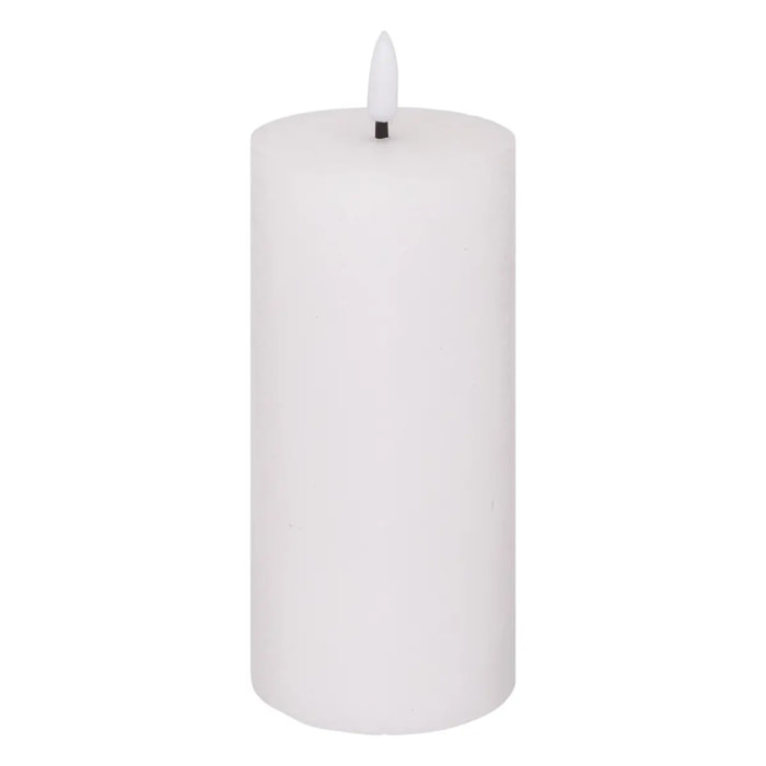 Bougie ronde LED Molia 7x18cm blanc