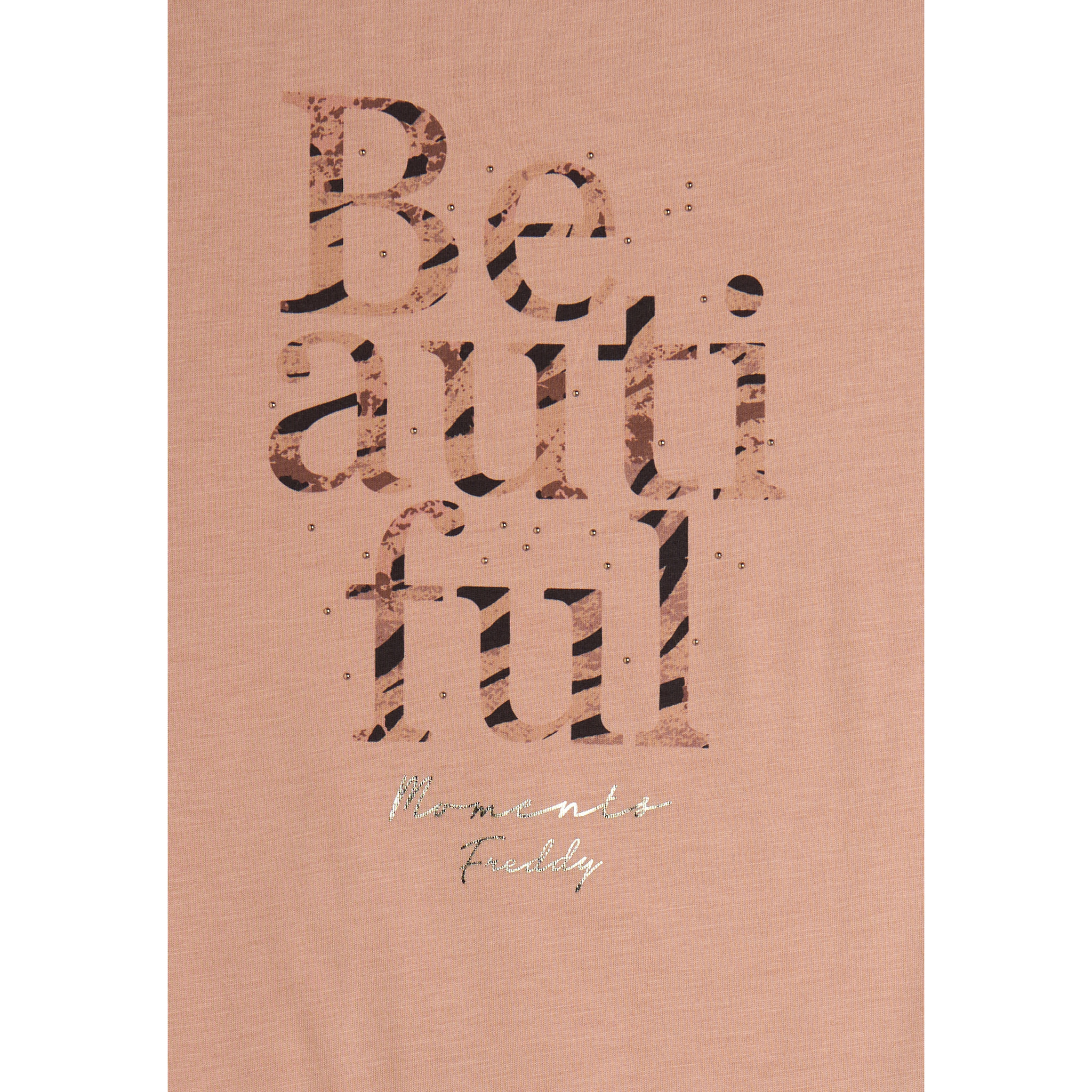 Canotta con fondo svasato e grafica con borchie