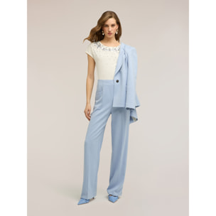 Motivi - Camiseta con bordado de lentejuelas - Blanco