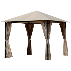 Tonnelle 3x3m - acier - taupe - KHEFREN