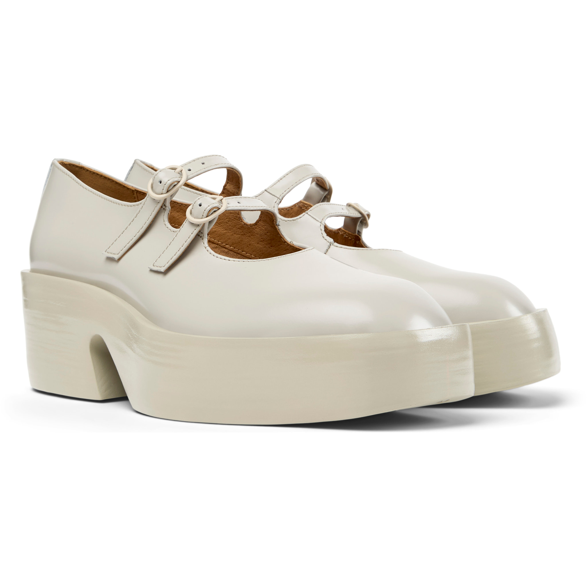 Bailarinas - CAMPER Billie - Beige - Cuero liso