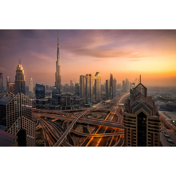 Tableau ville Dubai sunset Toile imprimée