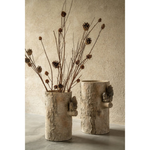 J-Line Vase écureuil - ciment - beige/marron - small