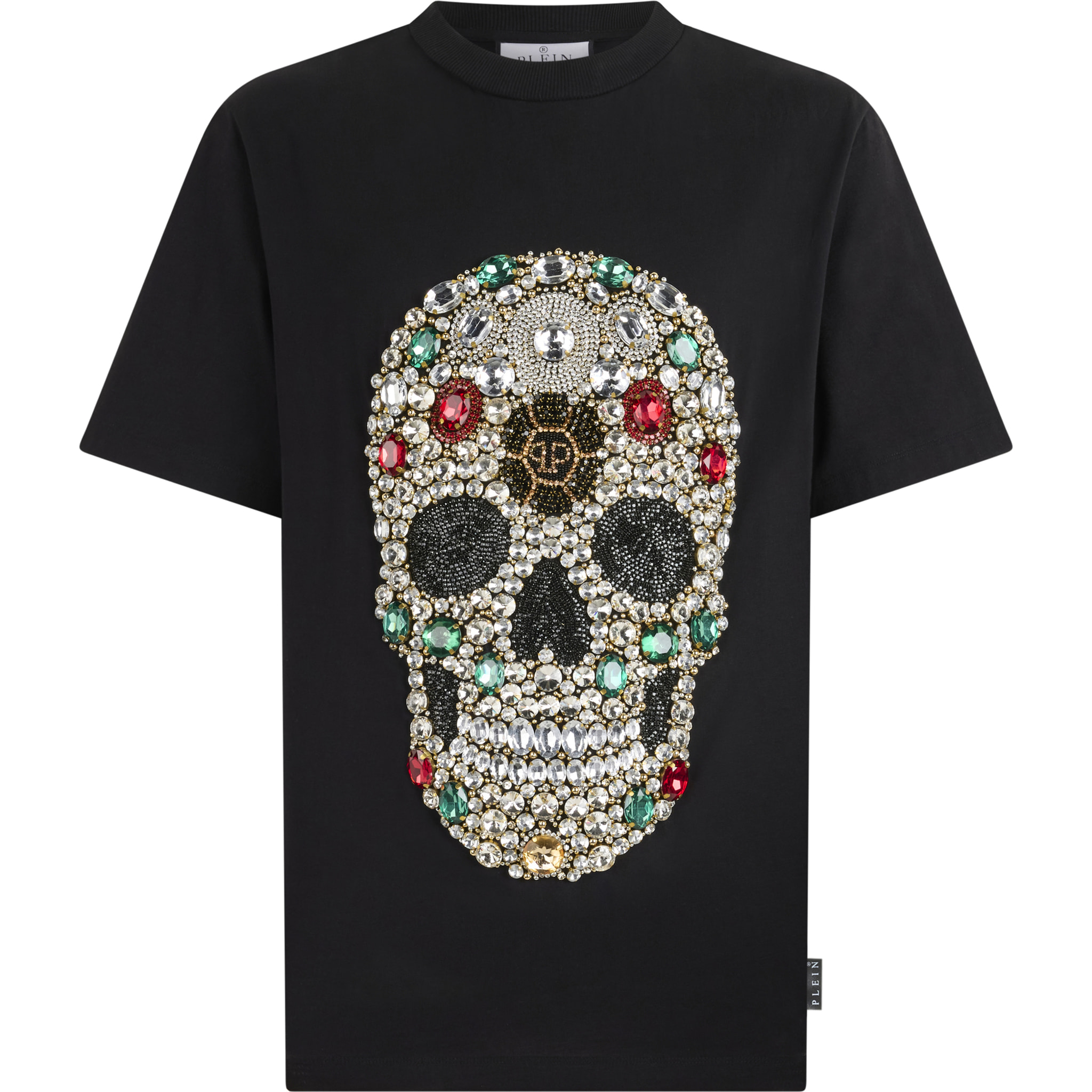 PHILIPP PLEIN Round Neck T-Shirt Skull Stones