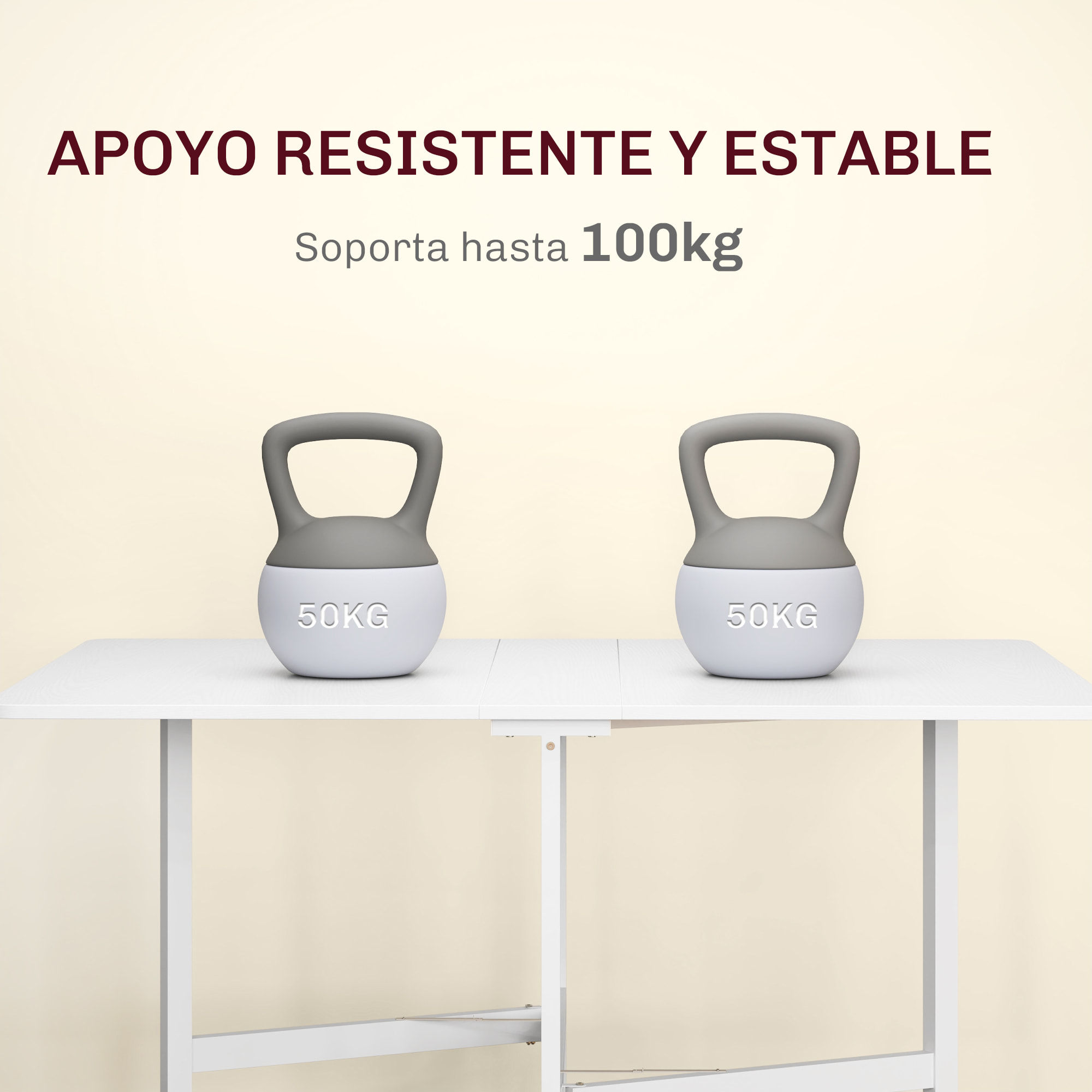 Mesa Plegable de Comedor para 4-6 Personas Mesa de Comedor Plegable con Ruedas y Alas Abatibles Mesa Abatible para Cocina Salón 120x80x73 cm Blanco