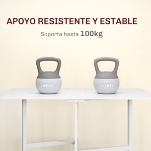 Mesa Plegable de Comedor para 4-6 Personas Mesa de Comedor Plegable con Ruedas y Alas Abatibles Mesa Abatible para Cocina Salón 120x80x73 cm Blanco