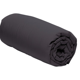 Drap housse 100% coton uni - gris anthracite