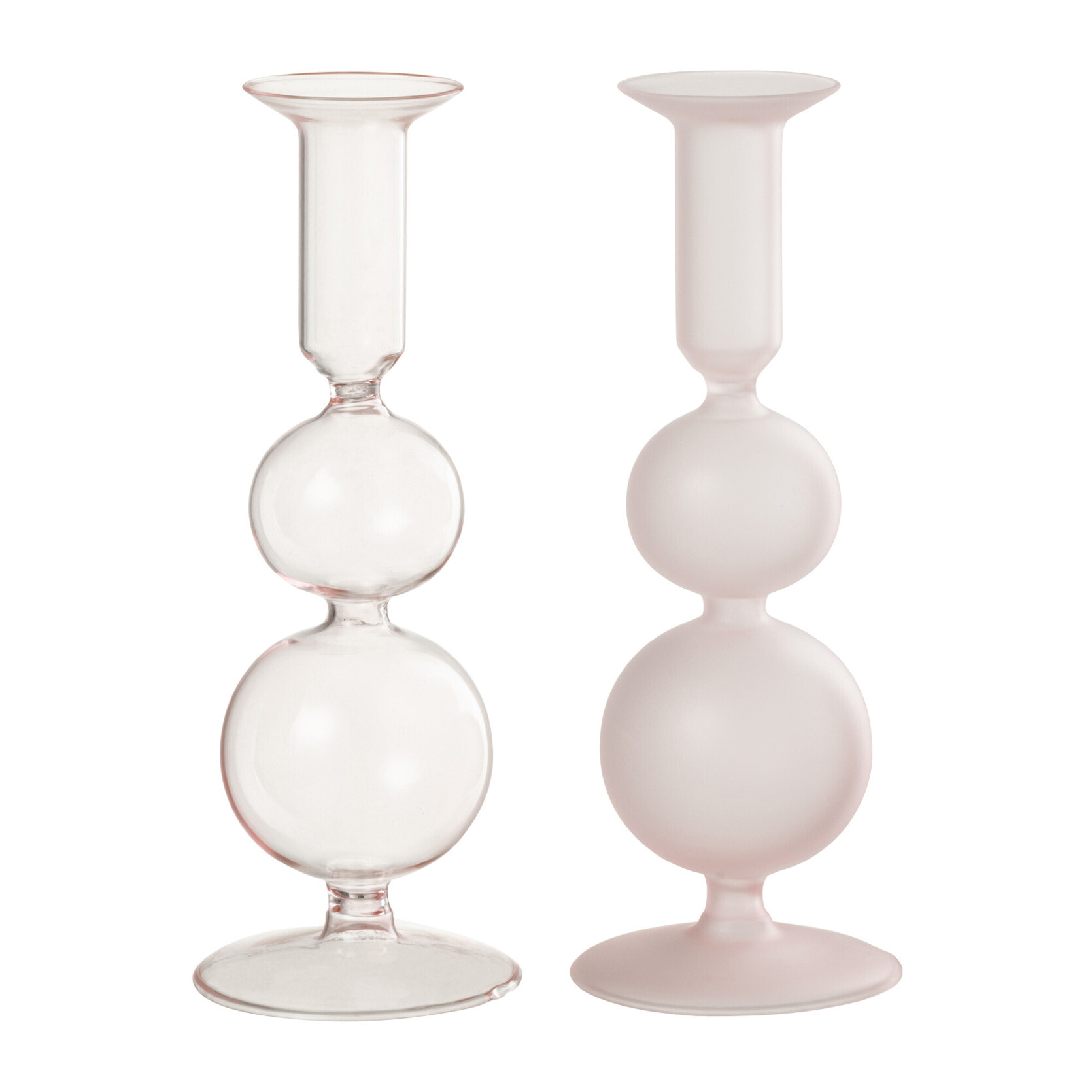 J-Line chandelier 2 Boules - verre - rose - 2 pcs