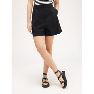 Motivi - Shorts con pieghe misto lino - Nero
