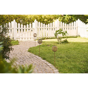 Lampada solare Carlisle in metallo e PE natural — piantana outdoor 70 cm