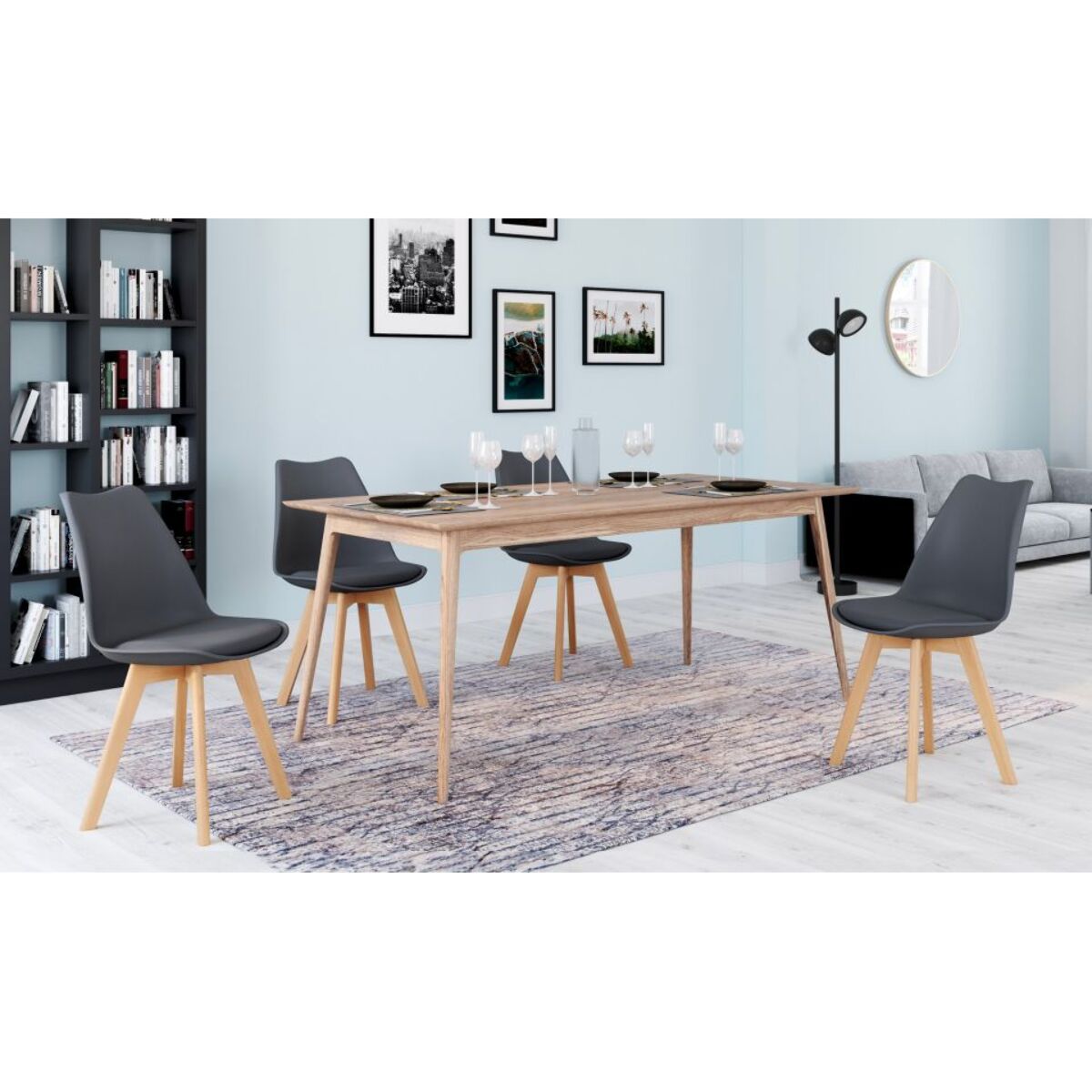 Chaises scandinave Nordia - Gris anthracite