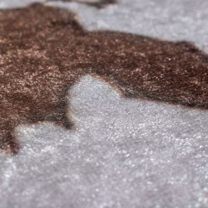 STAMPA - Tapis salon motif effet mabre antidérapant et lavable en machine à 30°C doré