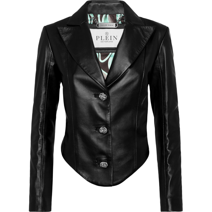 PHILIPP PLEIN Leather Blazer FLAME