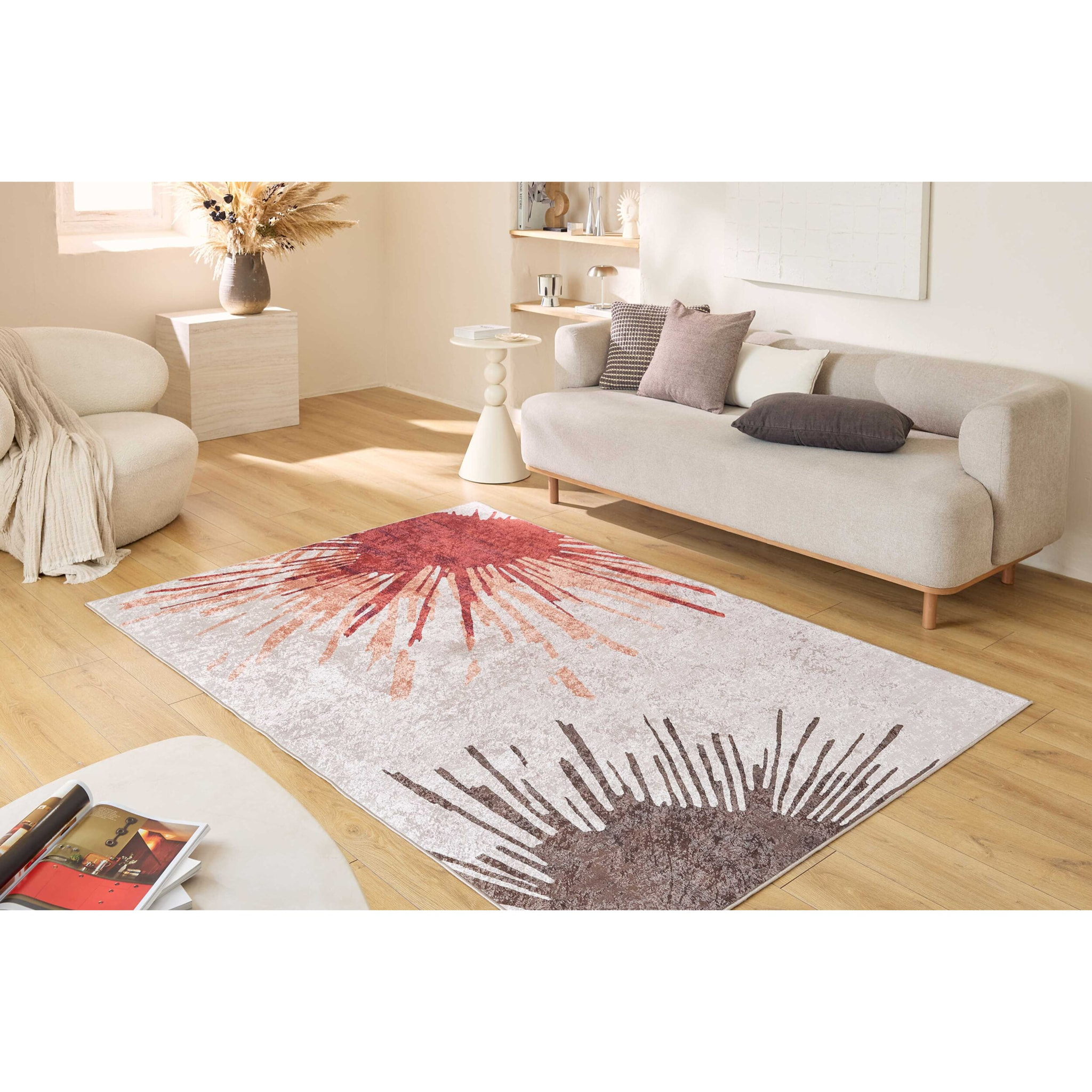 STAMPA - Tapis lavable à motif abstrait - Beige