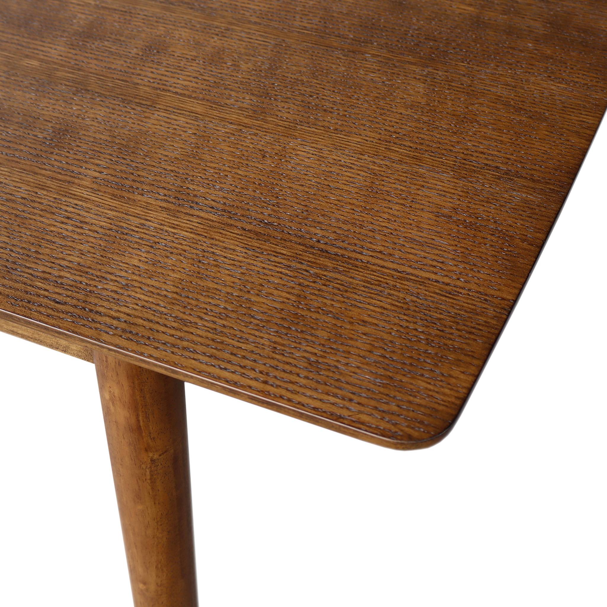 Table à manger rectangulaire extensible bois d'hévéa et placage chêne noyer 4-6 places - 110/140 x 100 x 75 cm - Lina