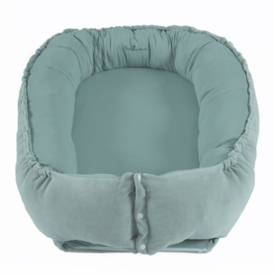 Cocoon bébé 0-6 mois coton bio velours-Aqua