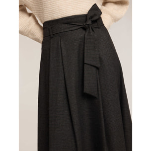 Motivi - Gonna in tinto filo con cintura - Grigio