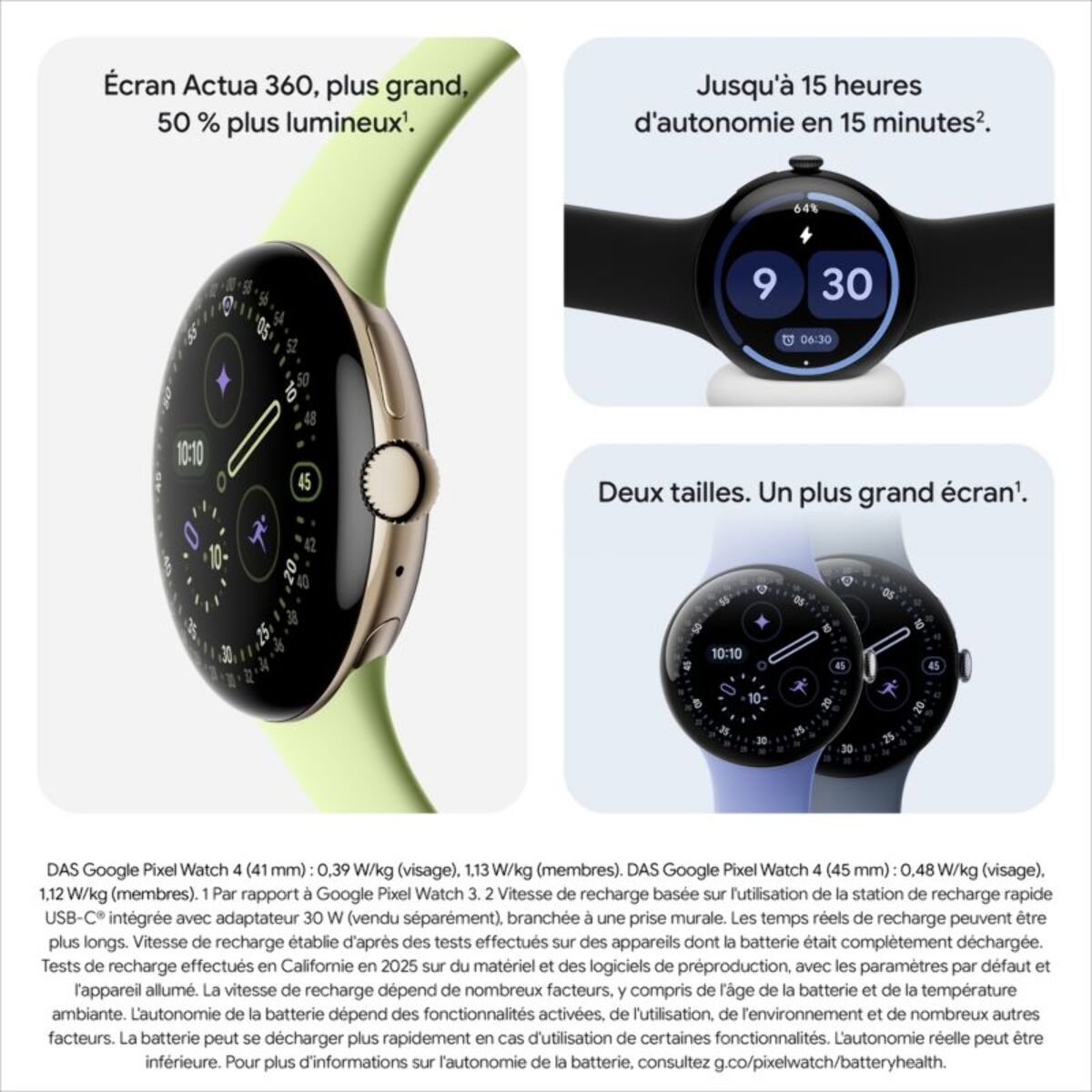 Montre connectée GOOGLE Pixel Watch 4 45mm Gris Satiné/Gris BT