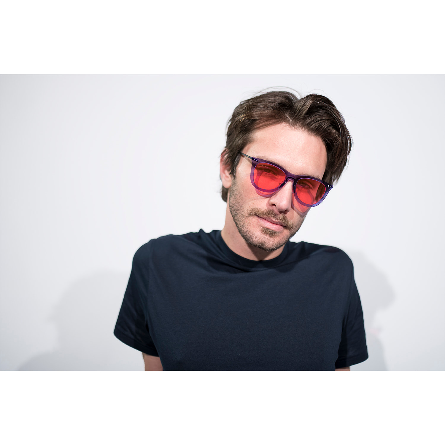 Gafas de sol PALO ALTO ARLES - Azul transparente / Transparente rosa degradado y patilla de metal negro mate