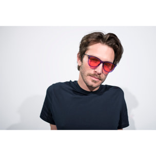 Gafas de sol PALO ALTO ARLES - Azul transparente / Transparente rosa degradado y patilla de metal negro mate