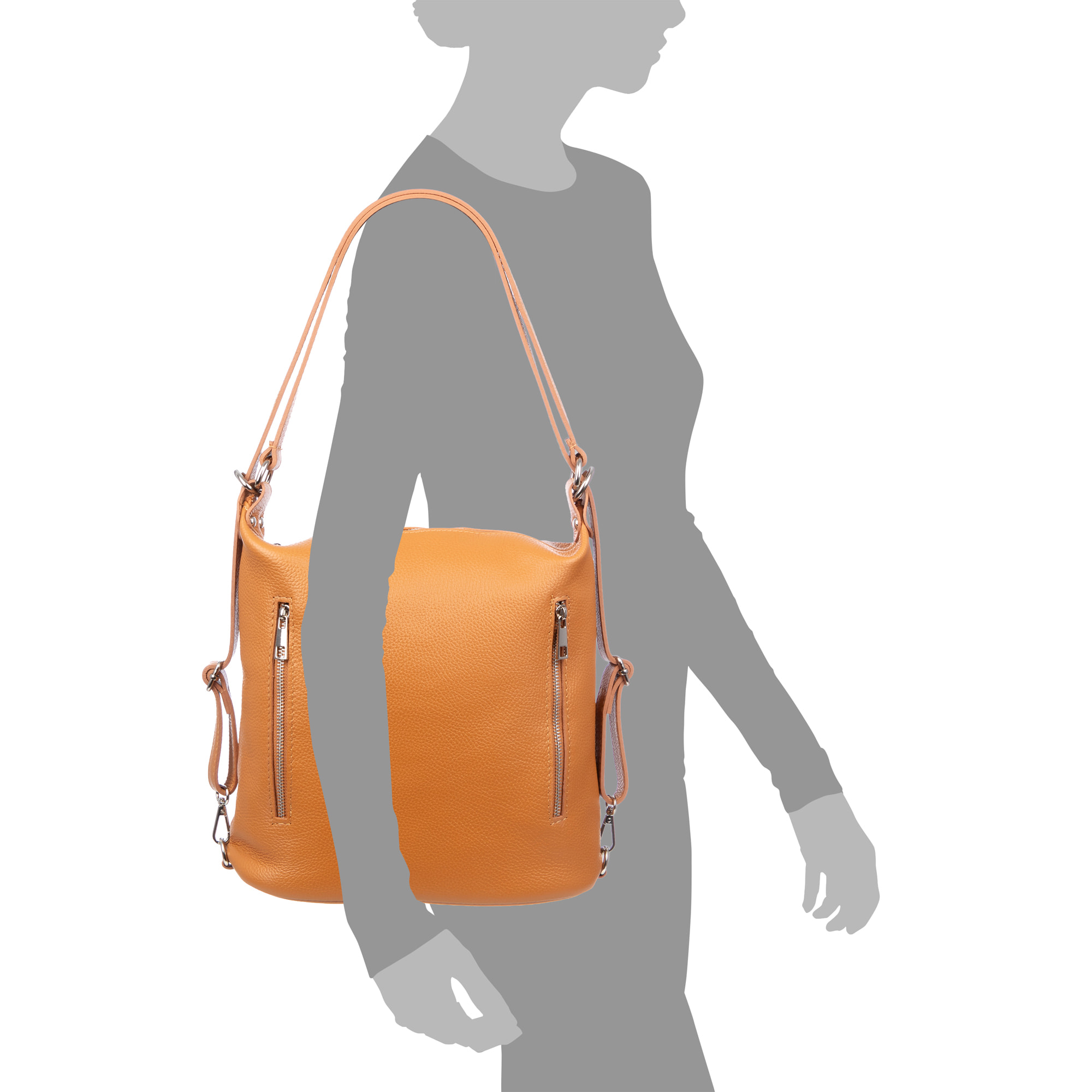 Bagnoli bolso mochila y bolso de hombro mujer. Piel auténtica Dollaro.