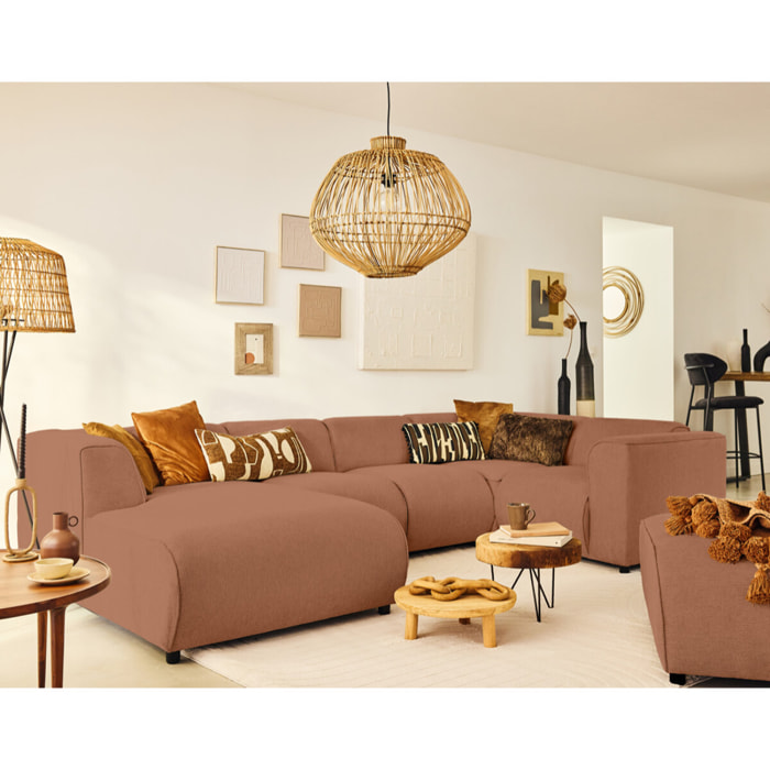 Suaro - Module d'angle réversible en tissu texturé - Terracotta