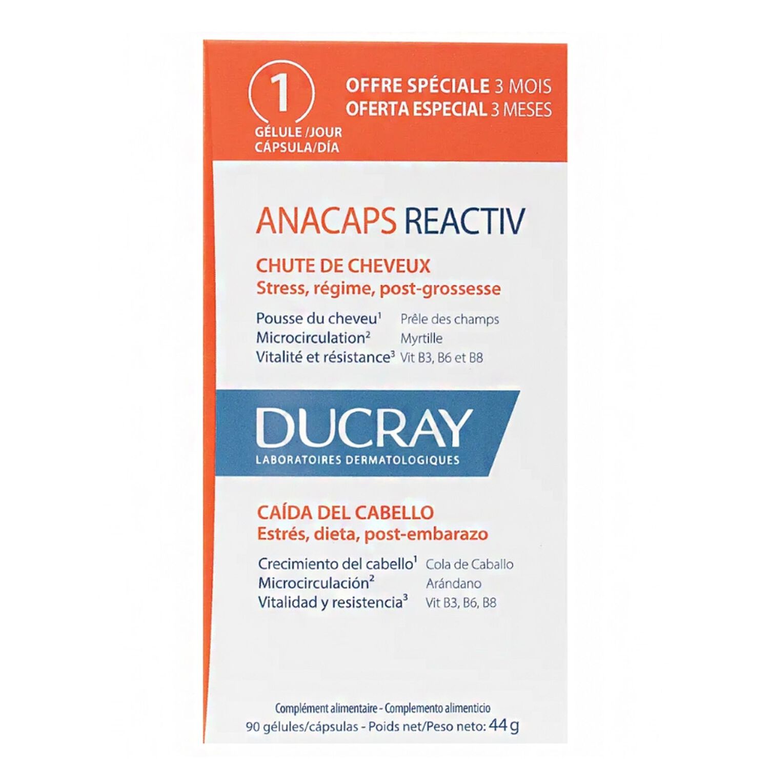 Anacaps Reactiv - Chute de Cheveux Réactionnelle, 90 Gélules