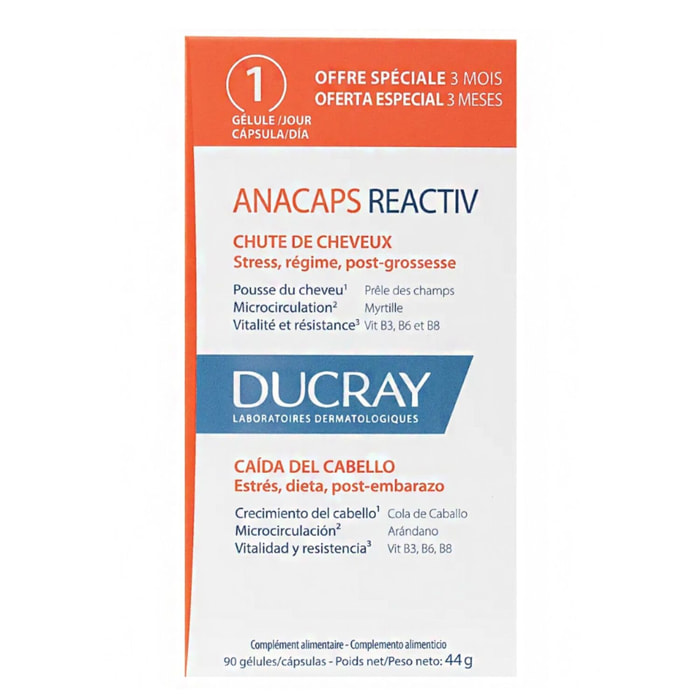 Anacaps Reactiv - Chute de Cheveux Réactionnelle, 90 Gélules