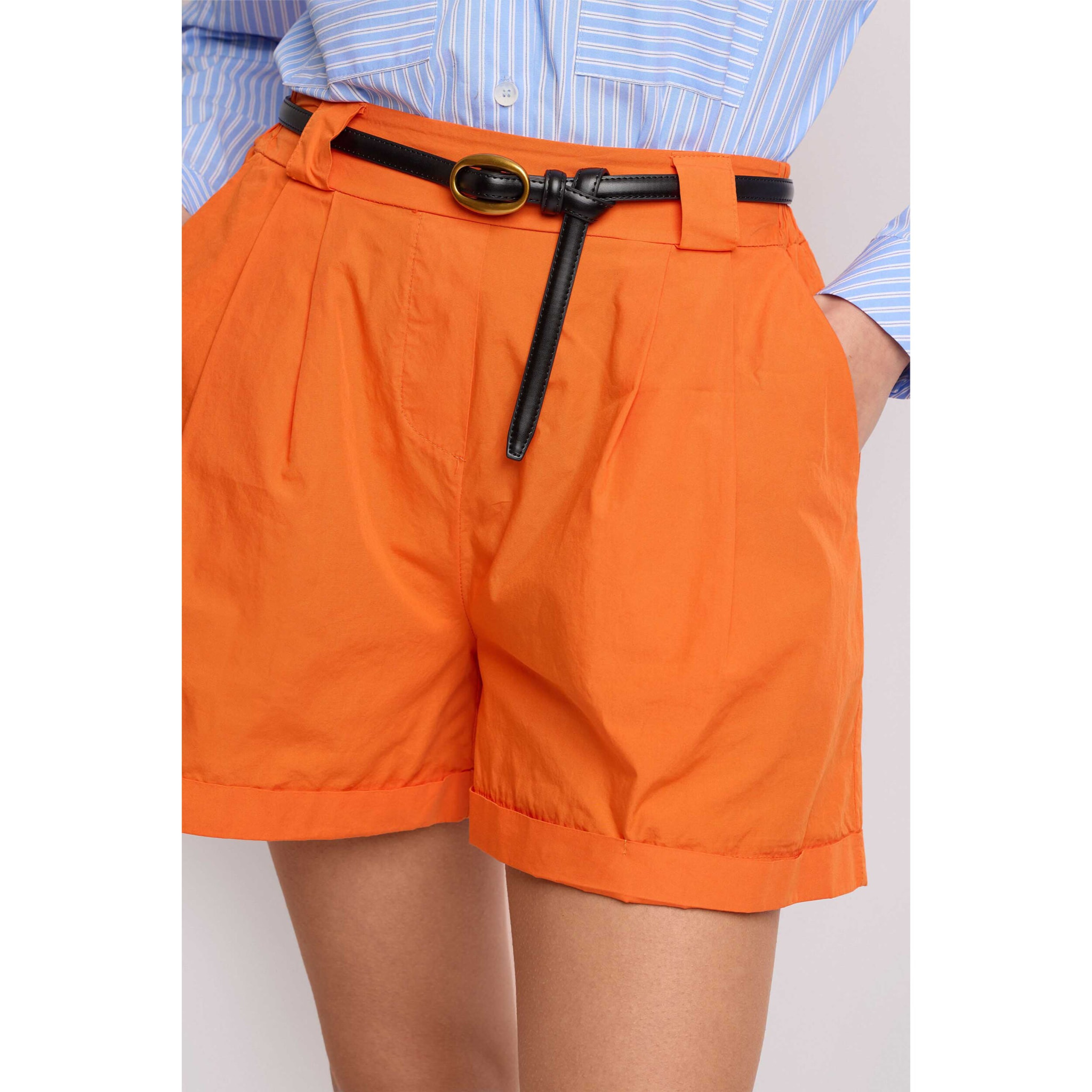Kocca - Pantaloni corti con pinces Donna, Tinta unita