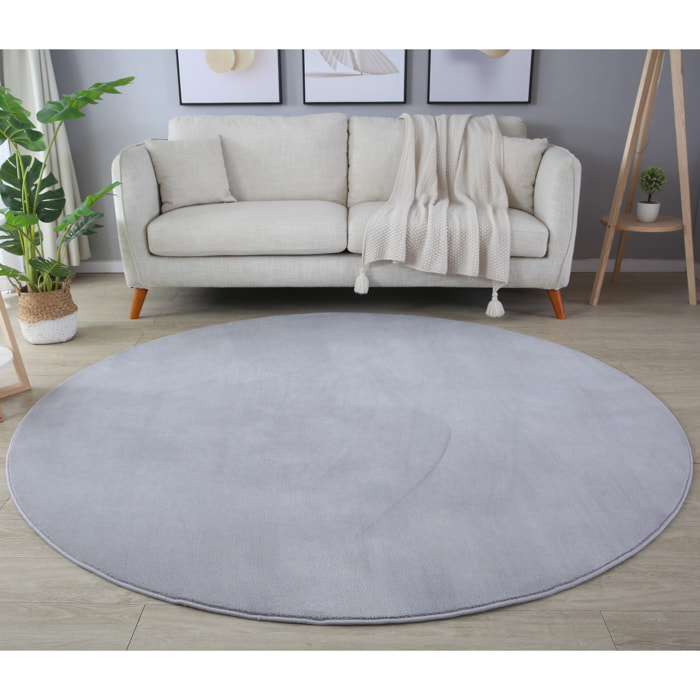 MOSCOU - Tapis rond uni Silver
