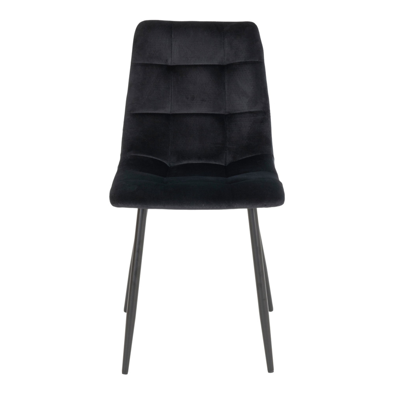 Set 2 sedie da pranzo Middelfart in velluto nero con gambe nere