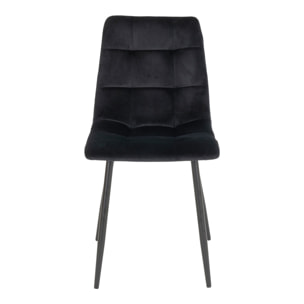Set 2 sedie da pranzo Middelfart in velluto nero con gambe nere